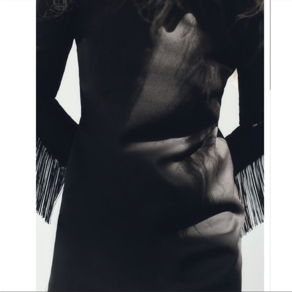 Zara long sleeve dress with fringe size small - Picture 2 of 6
